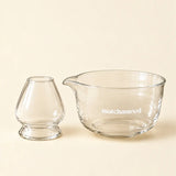Matcha Schale & Besenhalter aus Glas
